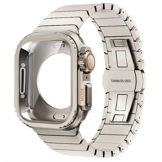 Eleganza - Smartwatch hoes metaal/oranje